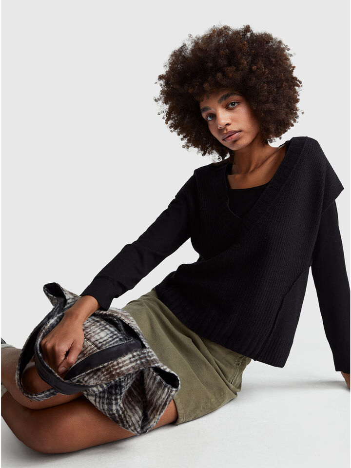 S/L V NECK SWEATER Women image number 3